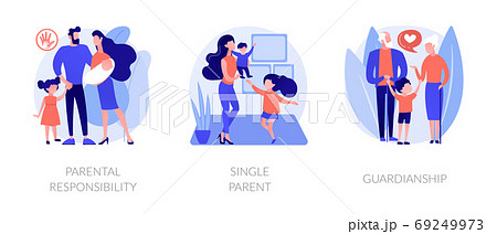 Child custody abstract concept vector illustrations. 69249973