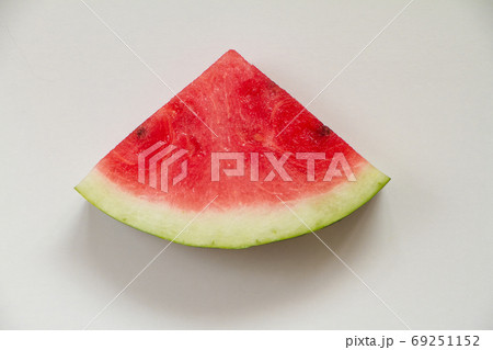 Slice of ripe watermelon on white background, top view Slice of ripe watermelon on white background, top view 69251152