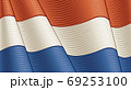 Vintage Flag Of Netherlands. Close-up Background. Vector illustration in retro woodcut style 69253100