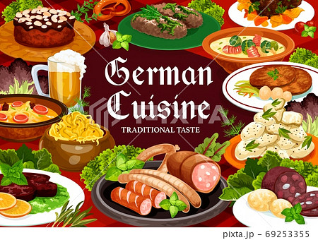 German cuisine traditional meals vector banner 69253355