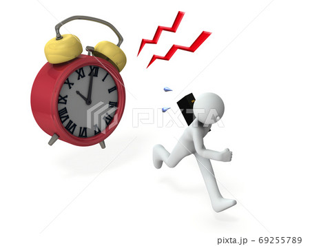 時間に追われるビジネスマン。3Dレンダリング。 69255789