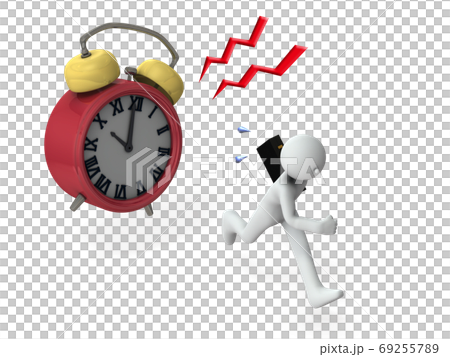 時間に追われるビジネスマン。3Dレンダリング。 69255789