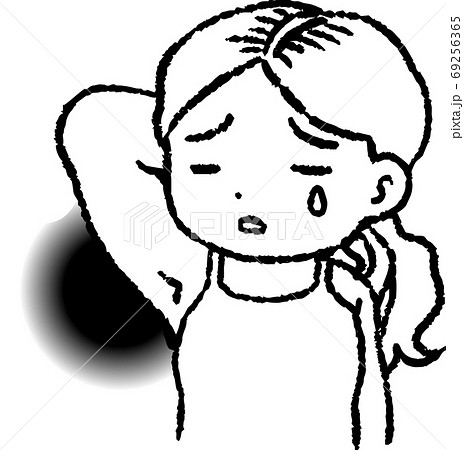 ワキガ 脇の臭い 悩み つらい 女性 かわいいイラスト ワキガ 脇の臭い 悩み つらい 女性 かわいいイラスト 69256365