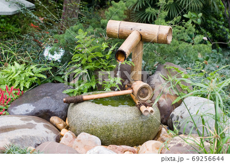 Stone rock in a Japanese Buddhist temple garden. 69256644