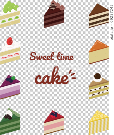 Triangular cake illustration set Triangular cake illustration set 69257243
