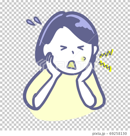 肌トラブルに悩む女性 2色 肌トラブルに悩む女性 2色 69258130