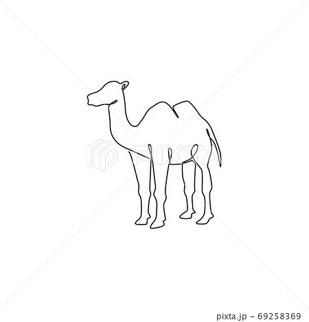 One Continuous Line Drawing Of Arabian Desert のイラスト素材