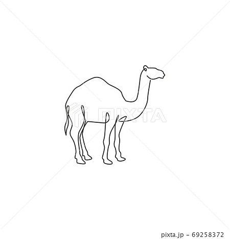 One Single Line Drawing Of Strong Desert Arab のイラスト素材