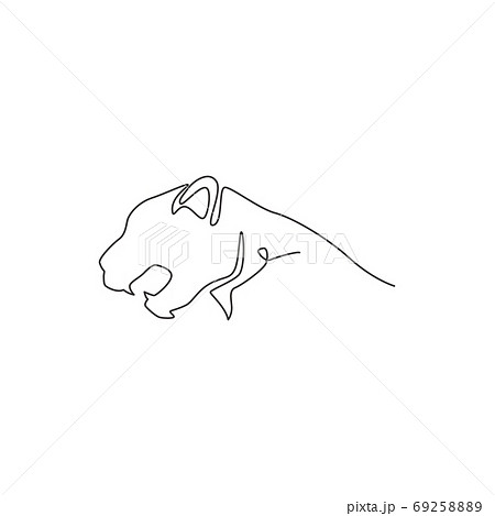 Single Continuous Line Drawing Of Strong のイラスト素材 6925