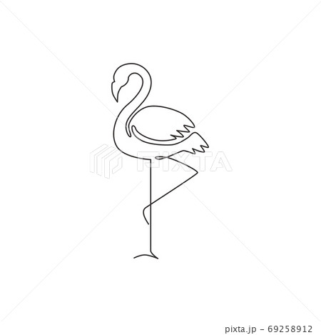 One Single Line Drawing Of Beauty Exotic のイラスト素材 69258912 Pixta