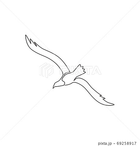One continuous line drawing of beauty seagull for marine company logo identity One continuous line drawing of beauty seagull for marine company logo identity 69258917