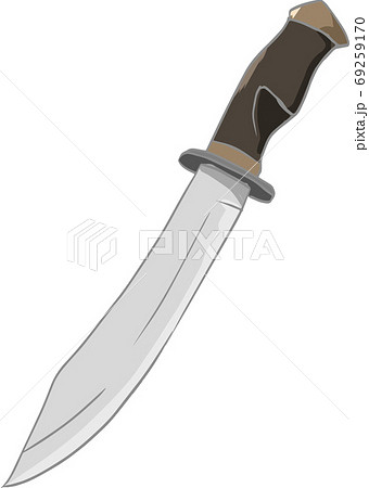 サバイバル用のナイフのシンプルなイラストのイラスト素材