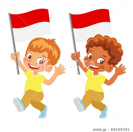 Indonesia flag in hand set Indonesia flag in hand set 69260391