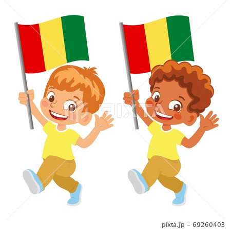 Guinea flag in hand set 69260403