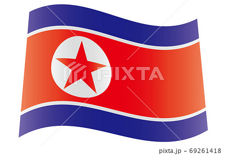 新世界の国旗2：3Verグラデーション波形　朝鮮民主主義人民共和国