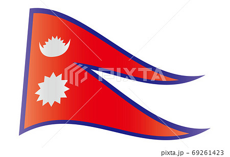 新世界の国旗2 3verグラデーション波形 ネパールのイラスト素材