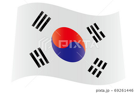 新世界の国旗2：3Verグラデーション波形　大韓民国 69261446