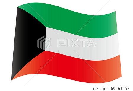 新世界の国旗2：3Verグラデーション波形　クウェート