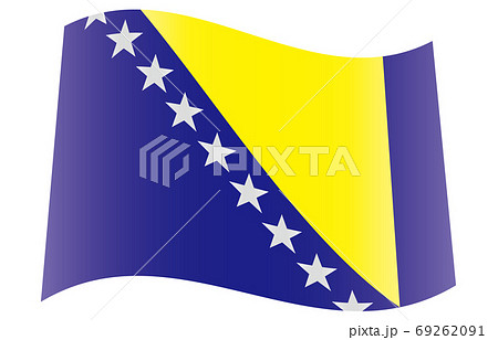 新世界の国旗2：3Verグラデーション波形　ボスニア・ヘルツェゴビナ