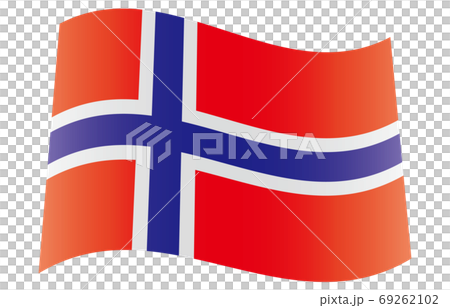 新世界の国旗2：3Verグラデーション波形　ノルウェー 69262102