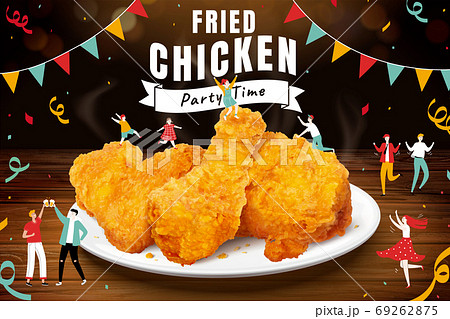 Fried chicken party ad 69262875