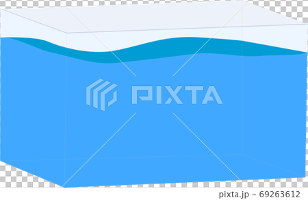 水がたっぷり入った水槽のイラストのイラスト素材