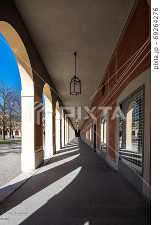 Arcade corridors in Hofgarten Park in Munich, Bavaria, Germany 69264276