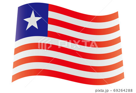 新世界の国旗2：3Verグラデーション波形　リベリア 69264288