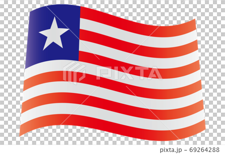 新世界の国旗2：3Verグラデーション波形　リベリア 69264288