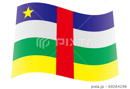 新世界の国旗2：3Verグラデーション波形　中央アフリカ 69264296