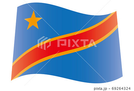 新世界の国旗2：3Verグラデーション波形　コンゴ民主共和国