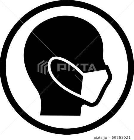 マスク横顔 アイコン 右向き のイラスト素材