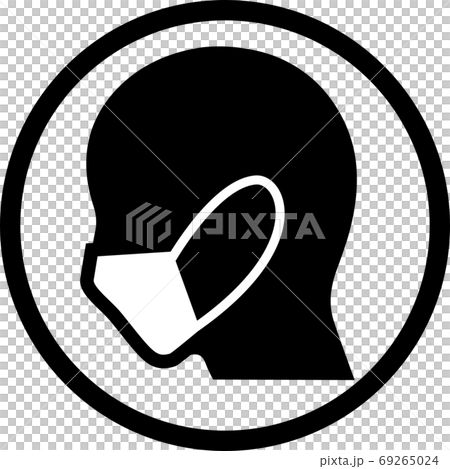 Depressed Mask Profile Icon Left Facing Stock Illustration 69265024 Pixta