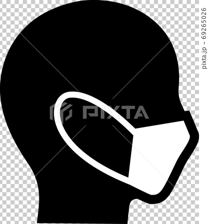 マスク横顔 右向き のイラスト素材