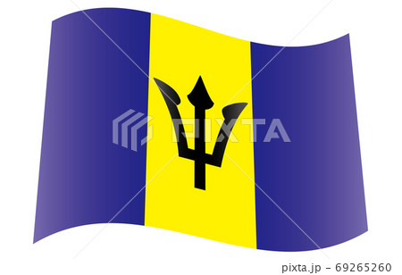 新世界の国旗2：3Verグラデーション波形　バルバドス