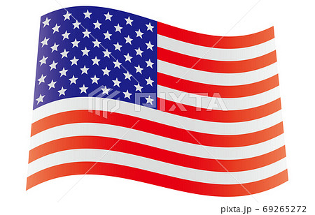 新世界の国旗2 3verグラデーション波形 アメリカ合衆国のイラスト素材
