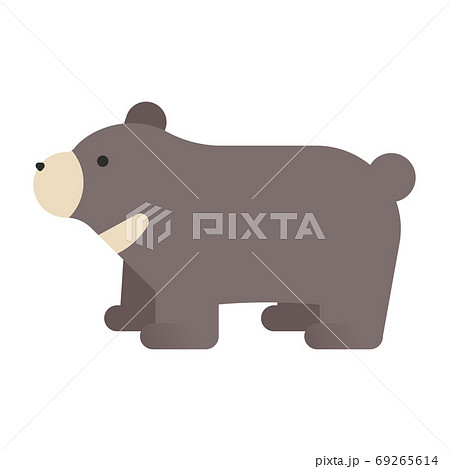 クマ ツキノワグマ 動物 イラスト フラットのイラスト素材