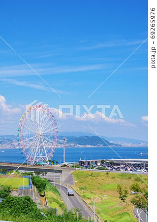 兵庫県淡路島 淡路サービスエリア下り 観覧車の写真素材