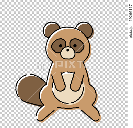 たぬき 動物 イラスト 手描きのイラスト素材 [69266117] - PIXTA