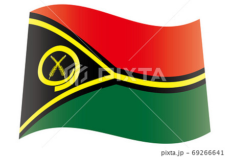 新世界の国旗2：3Verグラデーション波形　バヌアツ 69266641