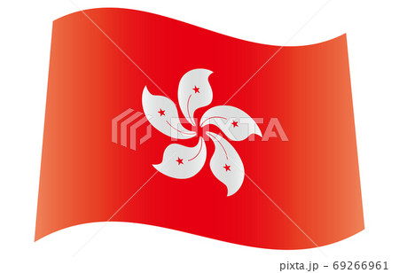 新世界の国旗2：3Verグラデーション波形　香港 69266961