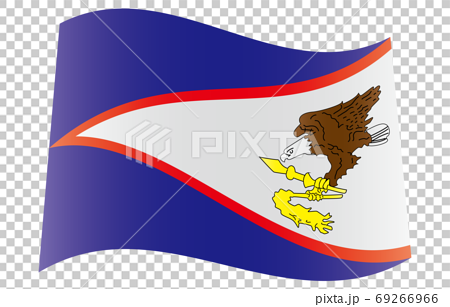 新世界の国旗2 3verグラデーション波形 アメリカ領サモアのイラスト素材