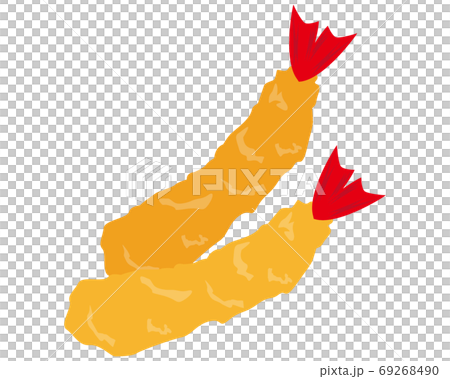 Vector illustration of fried shrimp 69268490