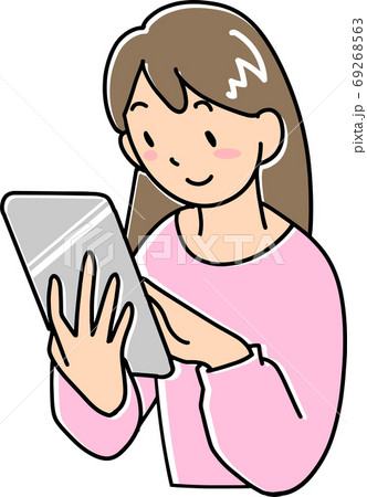 タブレットを見る女性 タブレットを見る女性 69268563