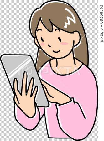 タブレットを見る女性 タブレットを見る女性 69268563