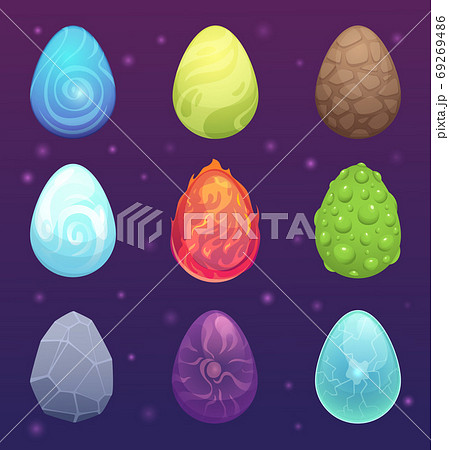 Dragon Eggs Magic Fantasy Colored Items For のイラスト素材