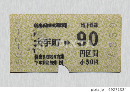 【軟券】乗車券　地下鉄　大手町から90円区間 69271324