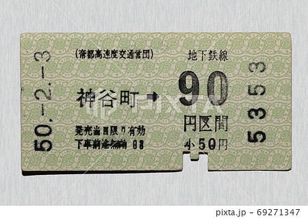 【軟券】乗車券　地下鉄　神谷町から90円区間 69271347