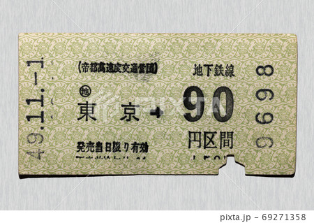 【軟券】乗車券 地下鉄 東京から90円区間 【軟券】乗車券 地下鉄 東京から90円区間 69271358