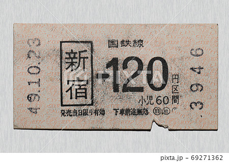 【軟券】乗車券　国鉄線　新宿から120円区間 69271362